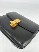 Celine Black Classic Box Medium Leather Bag