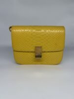 Celine Yellow Python Medium Classic Box Shoulder Bag