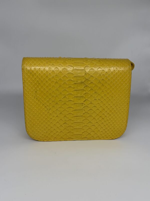 Celine Yellow Python Medium Classic Box Shoulder Bag