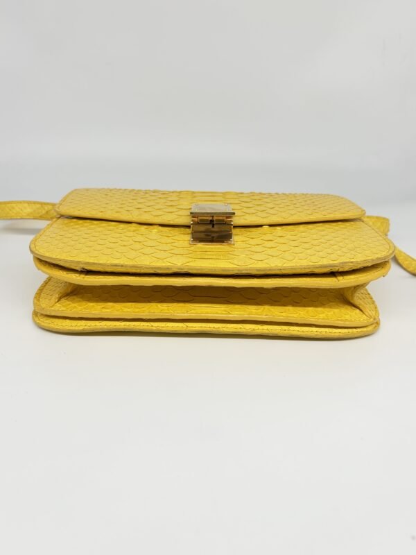 Celine Yellow Python Medium Classic Box Shoulder Bag