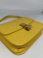 Celine Yellow Python Medium Classic Box Shoulder Bag