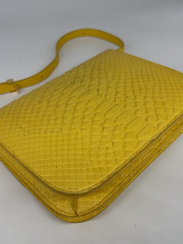 Celine Yellow Python Medium Classic Box Shoulder Bag