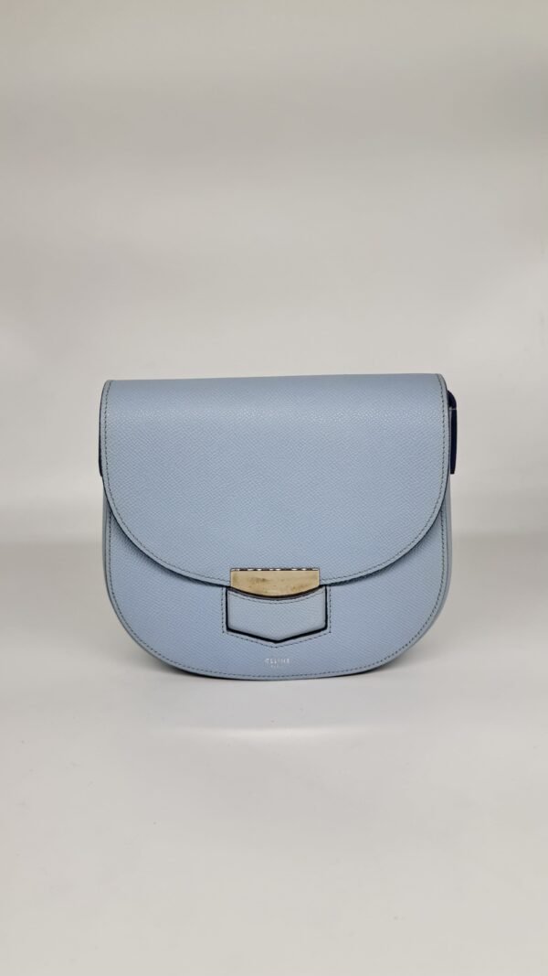 Celine Light Blue Trotteur Leather Crossbody Bag