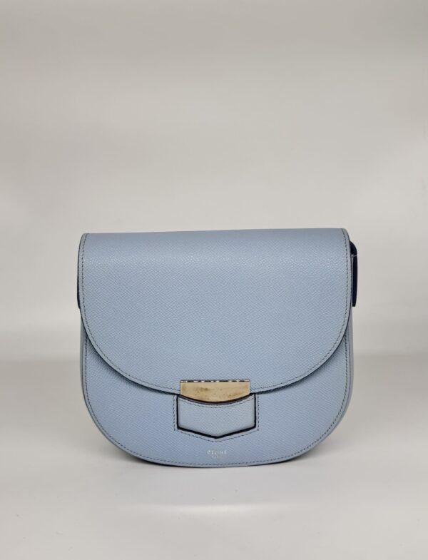 Celine Light Blue Trotteur Leather Crossbody Bag