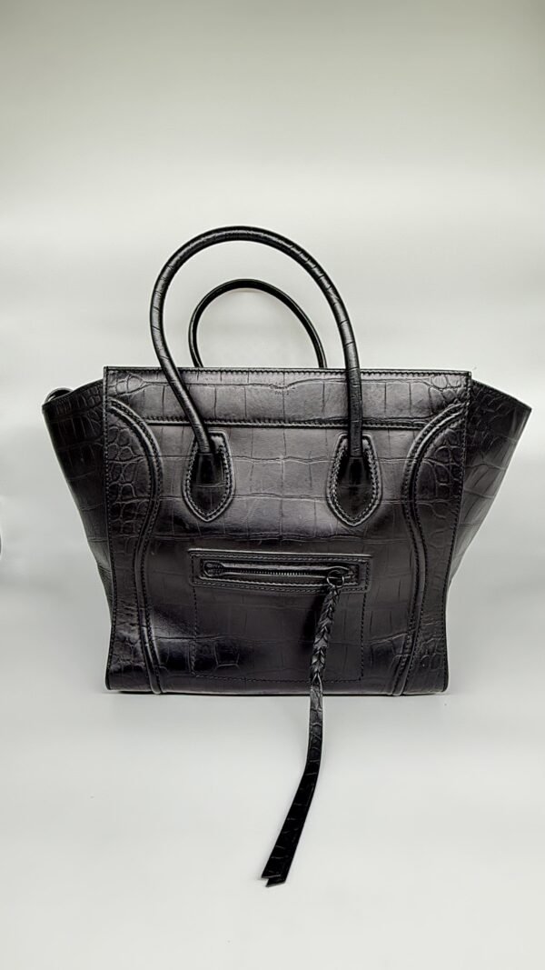 Celine Black Phantom Large Luggage Bag In Corcodile Embossed Leather