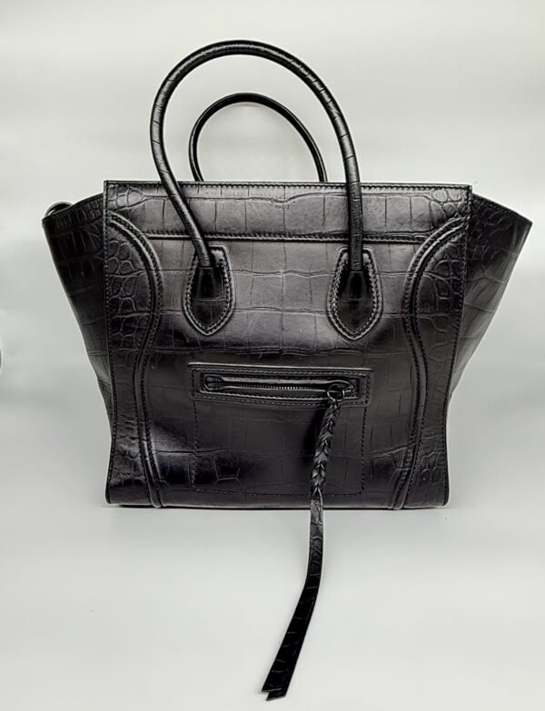 Celine Black Phantom Large Luggage Bag In Corcodile Embossed Leather