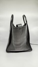 Celine Black Phantom Large Luggage Bag In Corcodile Embossed Leather