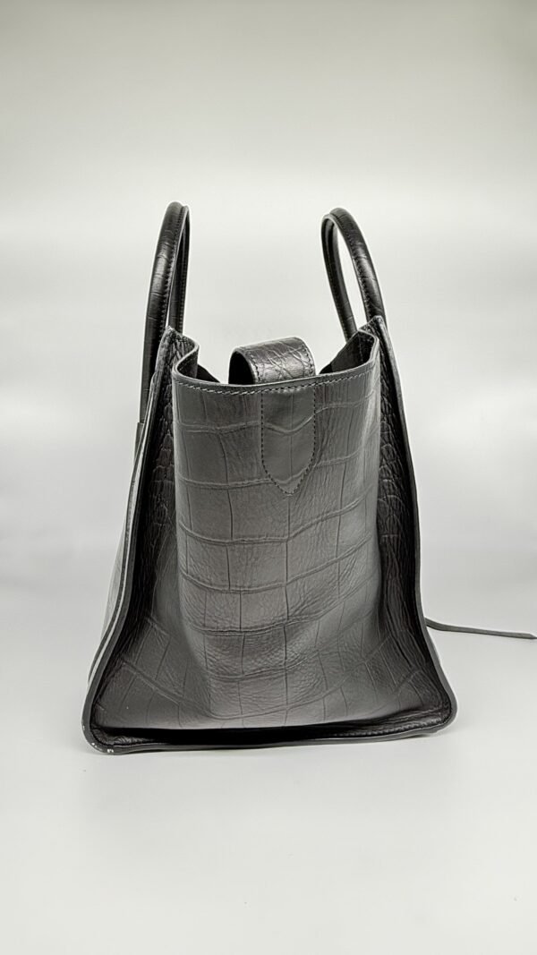 Celine Black Phantom Large Luggage Bag In Corcodile Embossed Leather