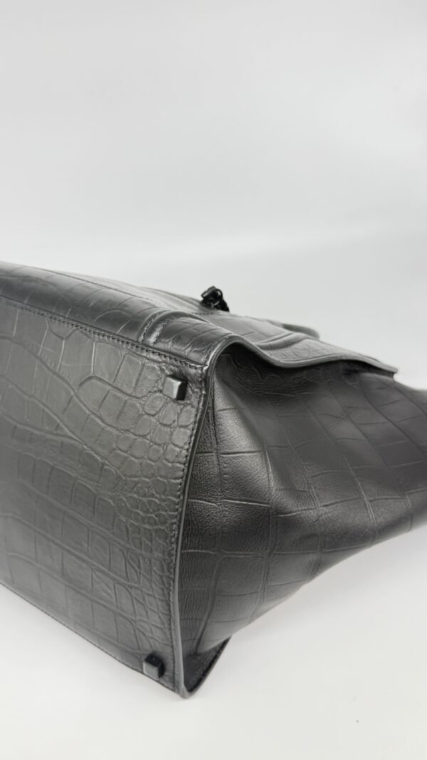 Celine Black Phantom Large Luggage Bag In Corcodile Embossed Leather