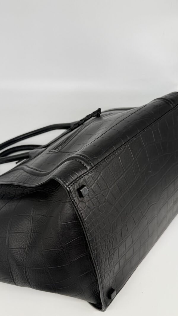 Celine Black Phantom Large Luggage Bag In Corcodile Embossed Leather