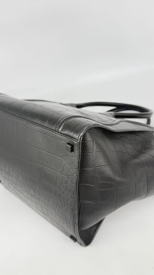 Celine Black Phantom Large Luggage Bag In Corcodile Embossed Leather