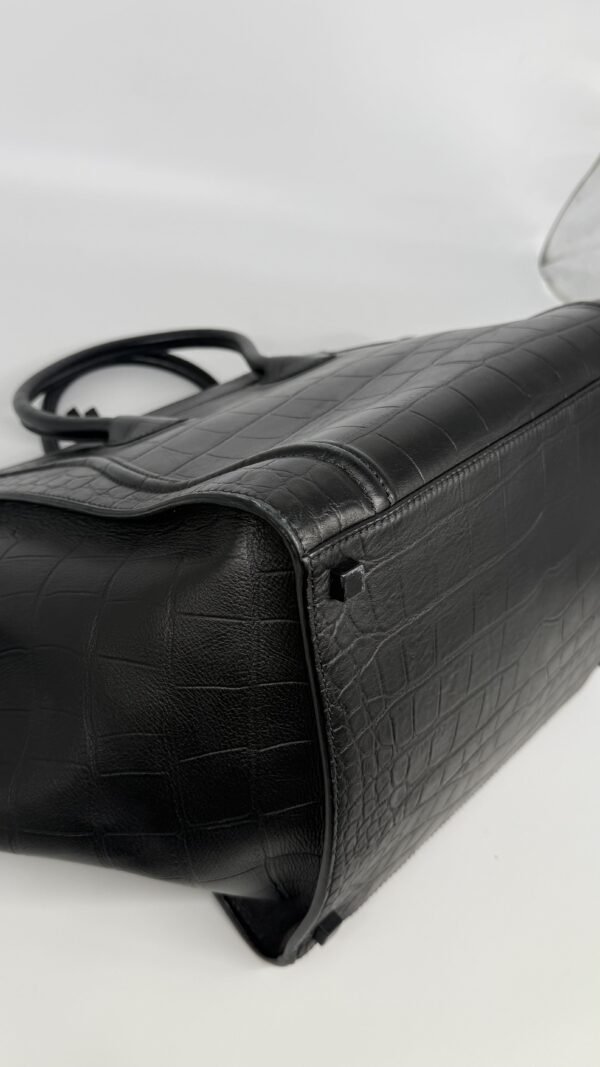 Celine Black Phantom Large Luggage Bag In Corcodile Embossed Leather