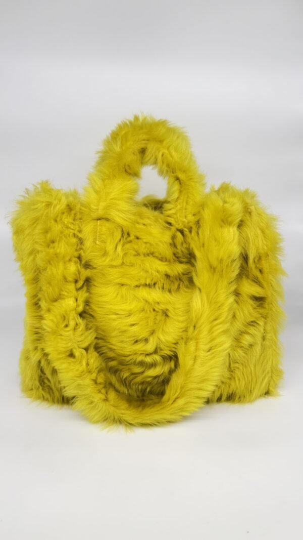 Fendi Yellow Fur Tote Bag
