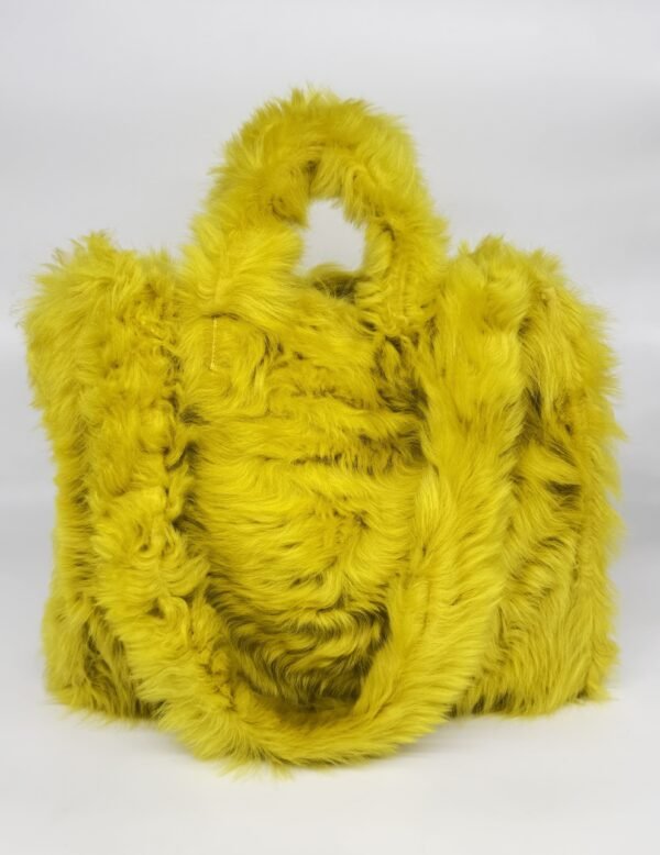 Fendi Yellow Fur Tote Bag