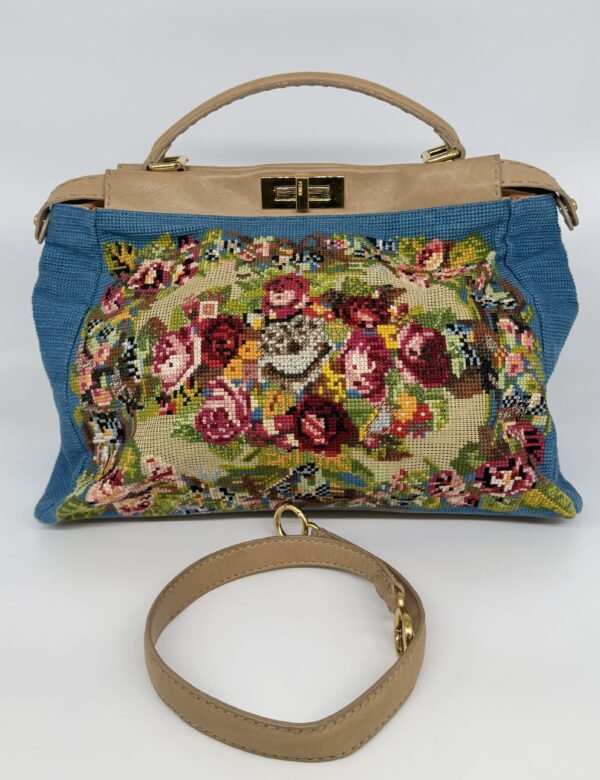 Fendi Multicolor Fabric Large Peekaboo Cross Stitch Bag