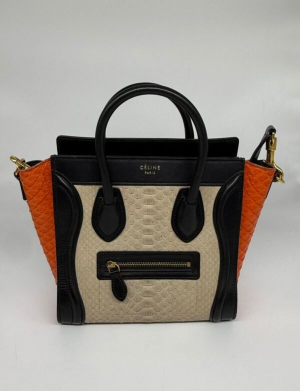 Celine Tri Color Python And Leather Nano Luggage Bag