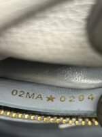 Christian Dior Grey Color Ostrich Mini Lady Dior Bag