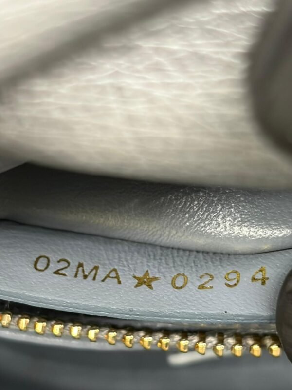 Christian Dior Grey Color Ostrich Mini Lady Dior Bag