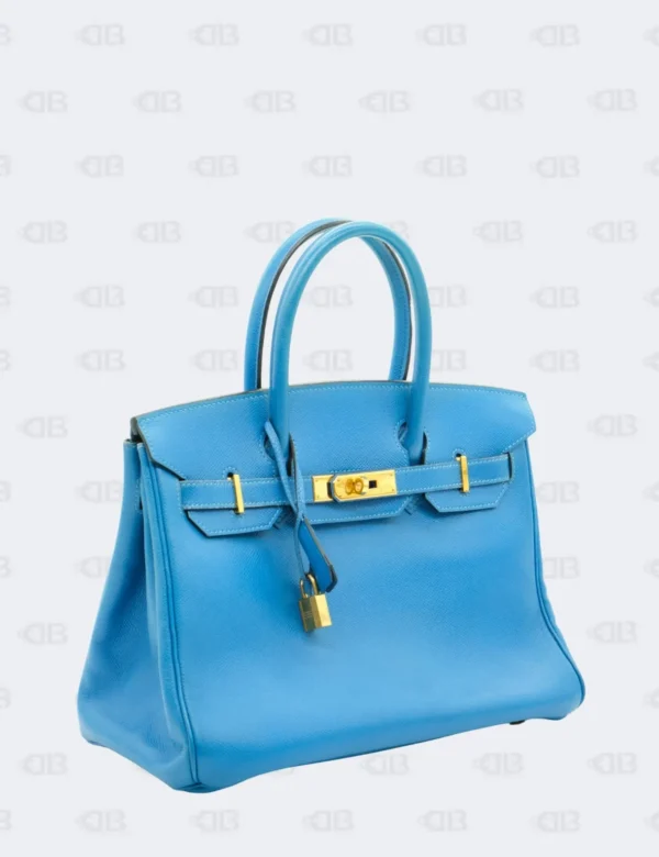 Hermès Birkin 30 Bleu France Chevre with Gold Hardware