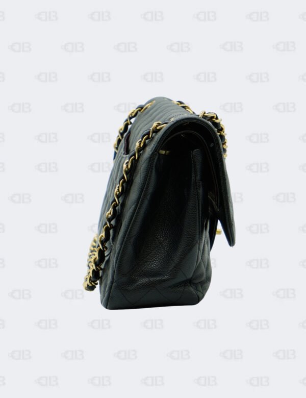 Chanel Black Quilted Caviar Jumbo Classic Double Flap Bag