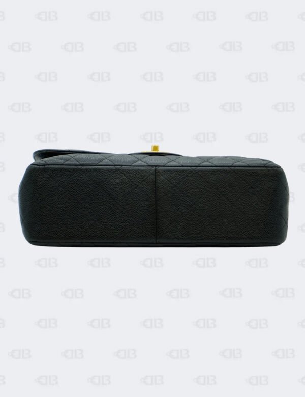 Chanel Black Quilted Caviar Jumbo Classic Double Flap Bag
