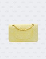 Chanel Yellow Iridescent Glazed Calfskin Medium Classic Double Flap Bag