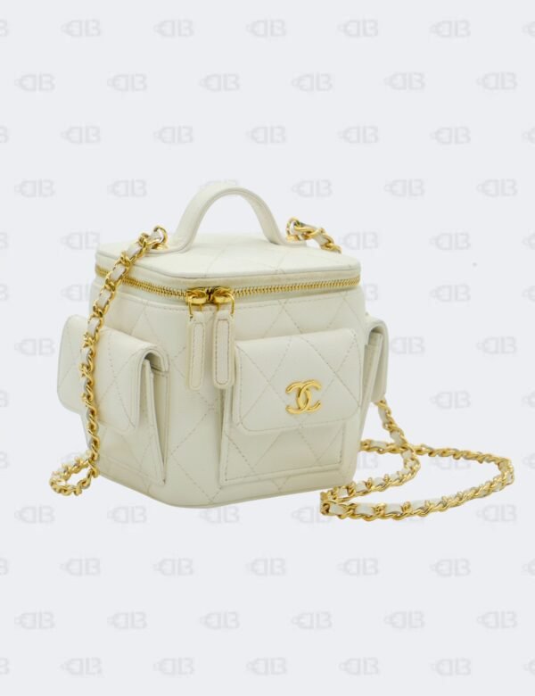 Chanel White Polly Pocket Mini Cube Vanity Case