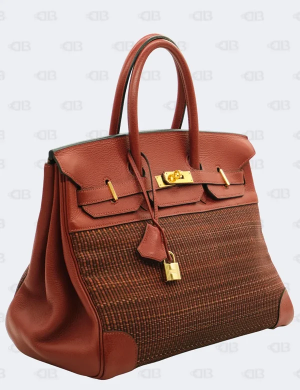 Hermès Birkin 35 Horse Hair Rouge H Grinollin Buffle Skippre Handbag