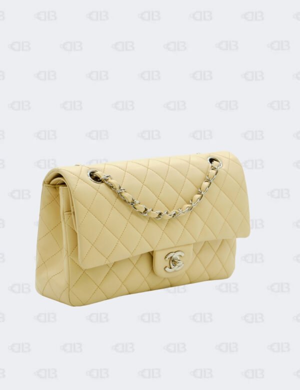Chanel Beige Quilted Lambskin Medium Classic Double Flap Bag