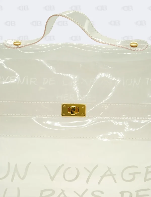 Hermès Kelly Clear Vinyl Souvenir de l'Expositon 1997 with Gold Hardware