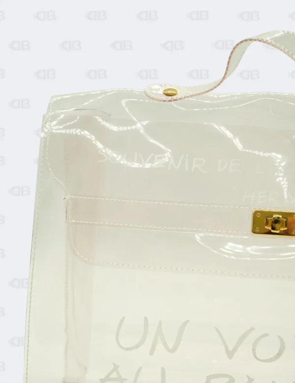 Hermès Kelly Clear Vinyl Souvenir de l'Expositon 1997 with Gold Hardware