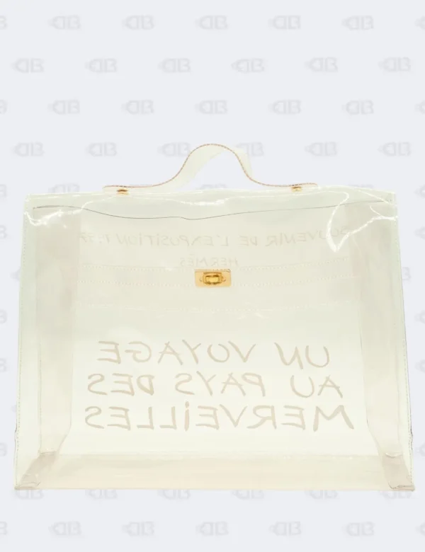 Hermès Kelly Clear Vinyl Souvenir de l'Expositon 1997 with Gold Hardware