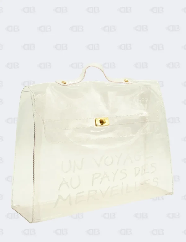 Hermès Kelly Clear Vinyl Souvenir de l'Expositon 1997 with Gold Hardware
