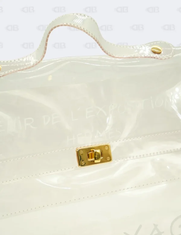Hermès Kelly Clear Vinyl Souvenir de l'Expositon 1997 with Gold Hardware