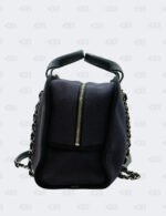 Chanel Cc Navy Black Mixed Fibers Deauville Bowling Bag