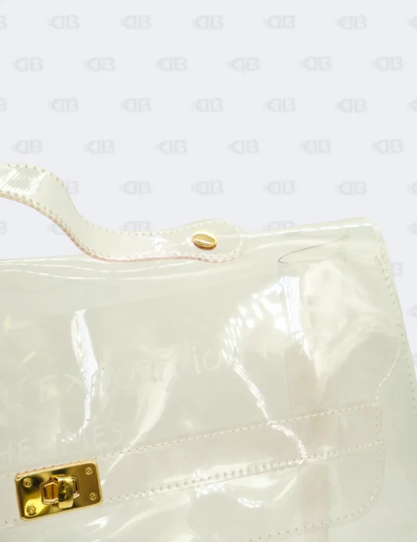 Hermès Kelly Clear Vinyl Souvenir de l'Expositon 1997 with Gold Hardware