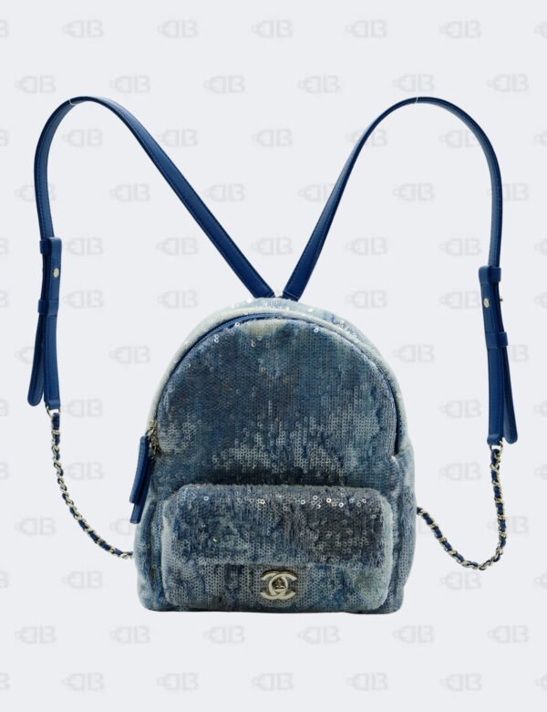 Chanel Blue Sequin Waterfall Backpack