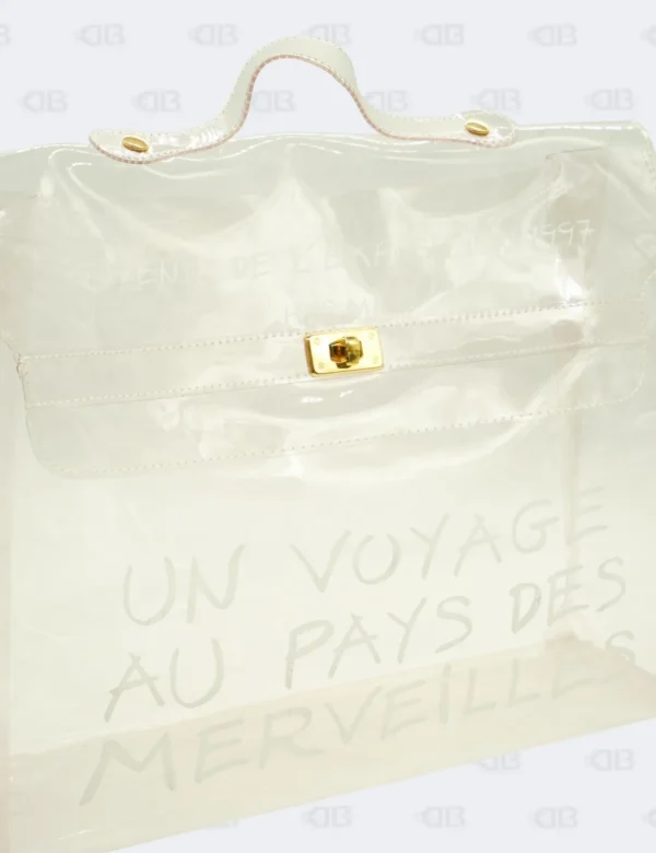Hermès Kelly Clear Vinyl Souvenir de l'Expositon 1997 with Gold Hardware
