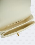 Chanel CC White Crystal Top Handle Flap Bag