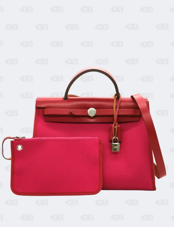 Hermès Herbag Zip 31 Rose Mexico Rouge Piment Militaire Vache Hunter Laque Zip Retourne