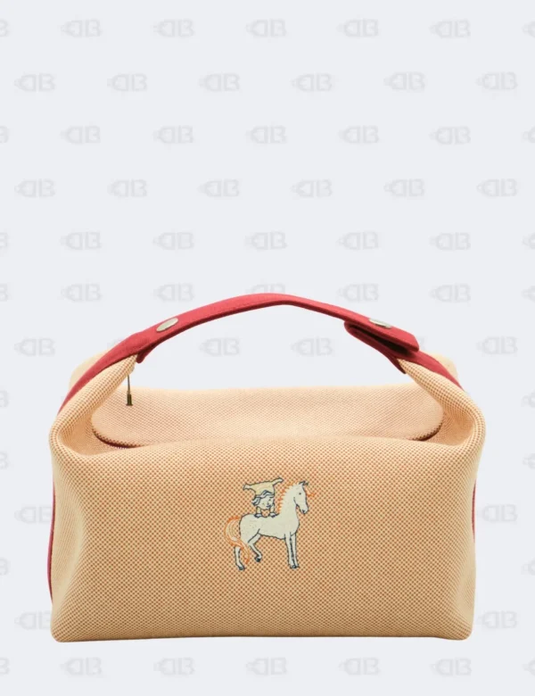 Hermès Bride-a-Brac Large Terracotta Cabriole Herringbone Case