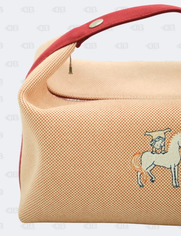 Hermès Bride-a-Brac Large Terracotta Cabriole Herringbone Case