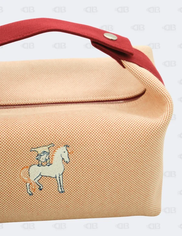 Hermès Bride-a-Brac Large Terracotta Cabriole Herringbone Case