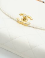 Chanel White Quilted Matelasse 2Way Chain Shoulder Bag