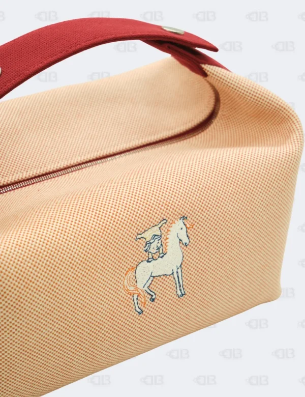 Hermès Bride-a-Brac Large Terracotta Cabriole Herringbone Case