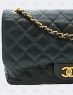 Chanel Black Quilted Caviar Jumbo Classic Double Flap Bag