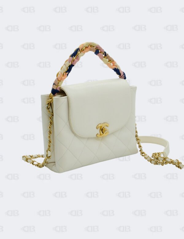 Chanel White Quilted Matelasse 2Way Chain Shoulder Bag