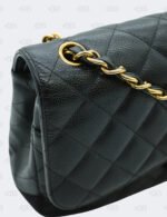 Chanel Black Quilted Caviar Jumbo Classic Double Flap Bag