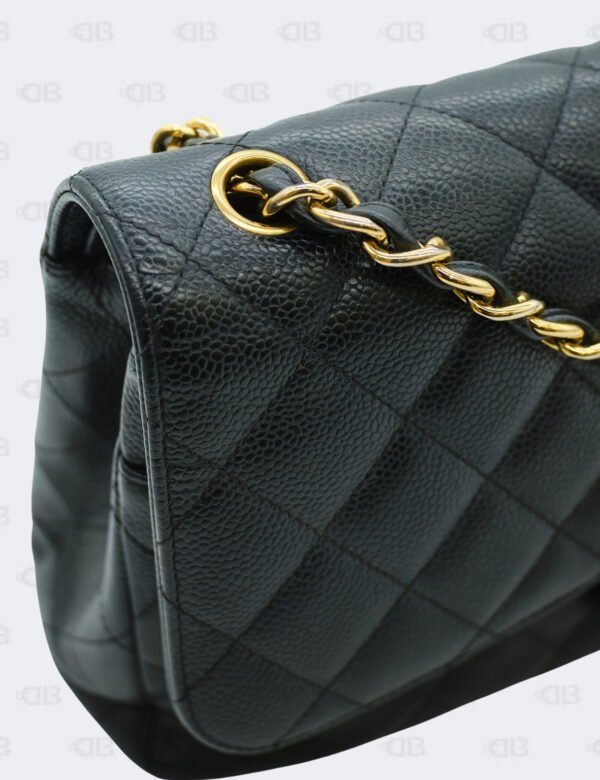 Chanel Black Quilted Caviar Jumbo Classic Double Flap Bag