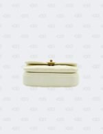 Chanel CC White Crystal Top Handle Flap Bag